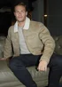 Threadbare Stone Faux Suede Borg Lined Aviator Jacket - 2XL Image 3