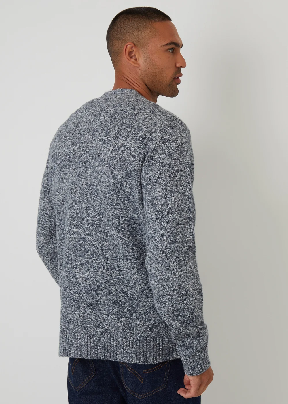 Threadbare Navy Cotton Blend Knitted Button Up Cardigan - Small Image 2