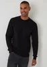 Threadbare Black Cable Knit Crew Neck Jumper - Medium Image 1