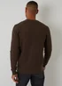 Threadbare Brown Cable Knit Crew Neck Jumper - Large Image 2