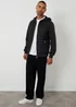 Threadbare Black Quilted Hybrid Hooded Jacket - XL Image 3