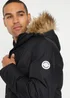 Threadbare Black Showerproof Hooded Padded Parka Jacket - M Image 4