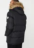 Threadbare Black Showerproof Hooded Padded Parka Jacket - M Image 2