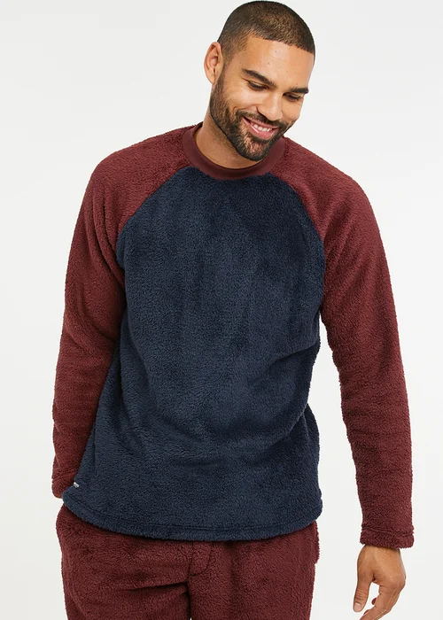 Threadbare Burgundy Borg Loungewear Set - XXL Image 3