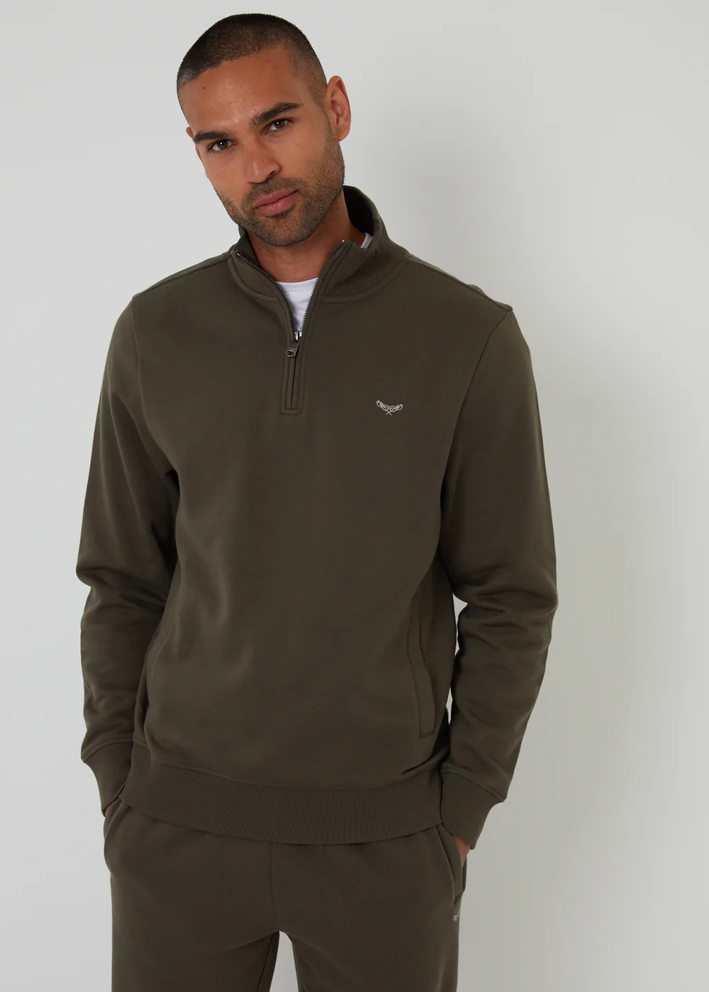 Threadbare Black 2 Pack Quarter Zip Neck Sweatshirts - M Image 2