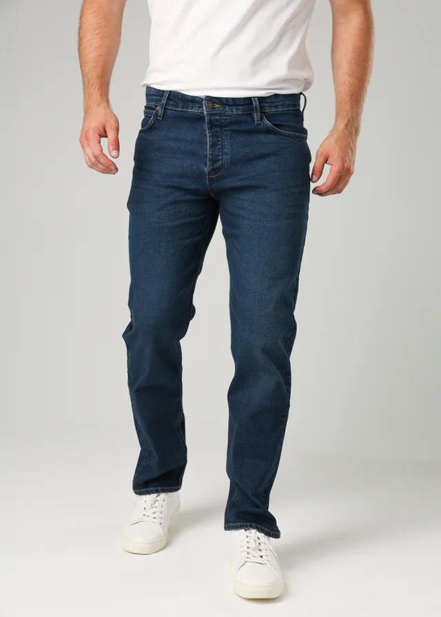 French Connection Blue Cotton Straight Leg Stetch Denim Jeans
