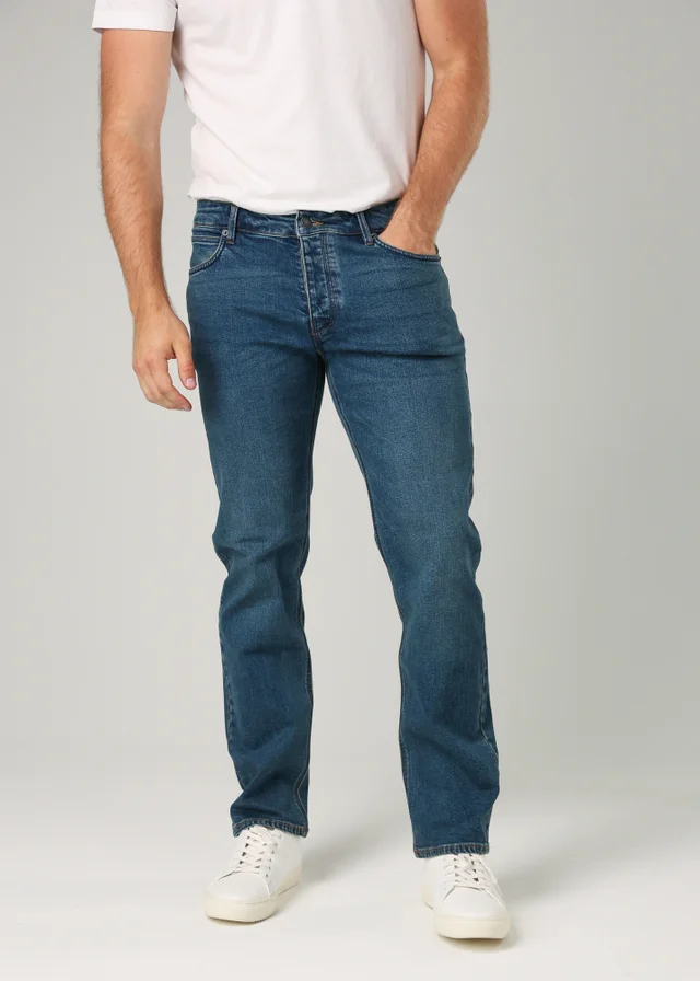 French Connection Blue Cotton Straight Leg Stetch Denim Jeans