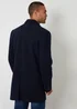 Threadbare Navy Faux Wool Overcoat - 2XL Image 2