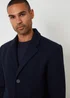 Threadbare Navy Faux Wool Overcoat - 2XL Image 4