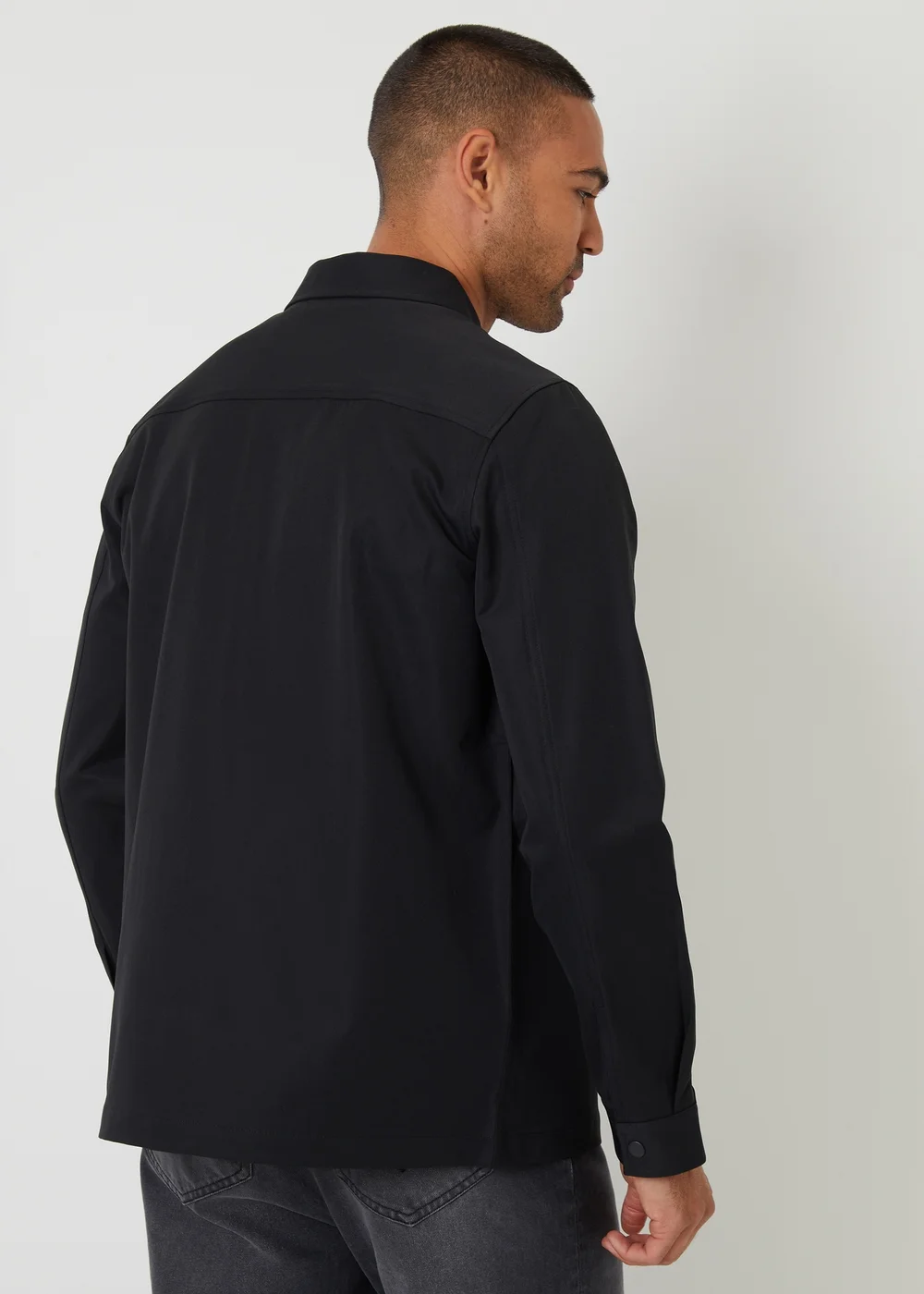Threadbare Black Cargo Pocket Twill Shacket - XL Image 2