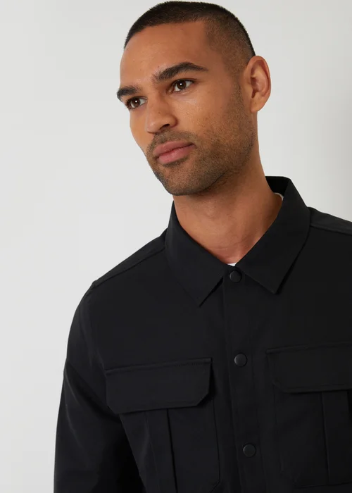 Threadbare Black Cargo Pocket Twill Shacket - XL Image 4