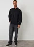 Threadbare Black Cotton Flannel Relaxed Fit Shirt - Small Image 3