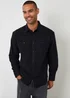 Threadbare Black Cotton Flannel Relaxed Fit Shirt - Small Image 1