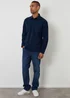 Threadbare Navy Cotton Flannel Relaxed Fit Shirt - Large Image 3