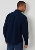Threadbare Navy Cotton Flannel Relaxed Fit Shirt - Large Image 2