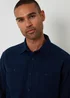 Threadbare Navy Cotton Flannel Relaxed Fit Shirt - Large Image 4