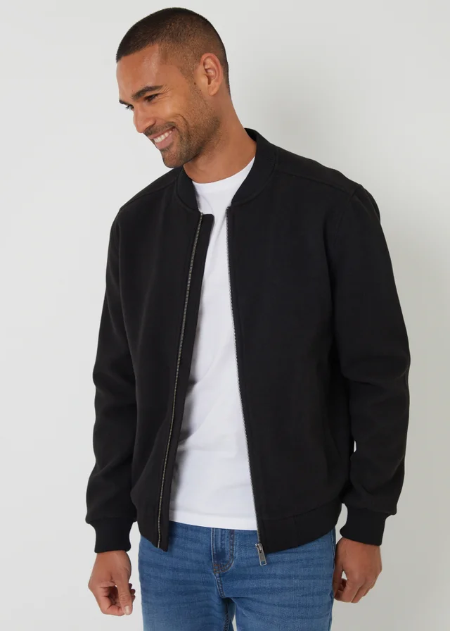 Threadbare Black Brushed Bomber Jacket