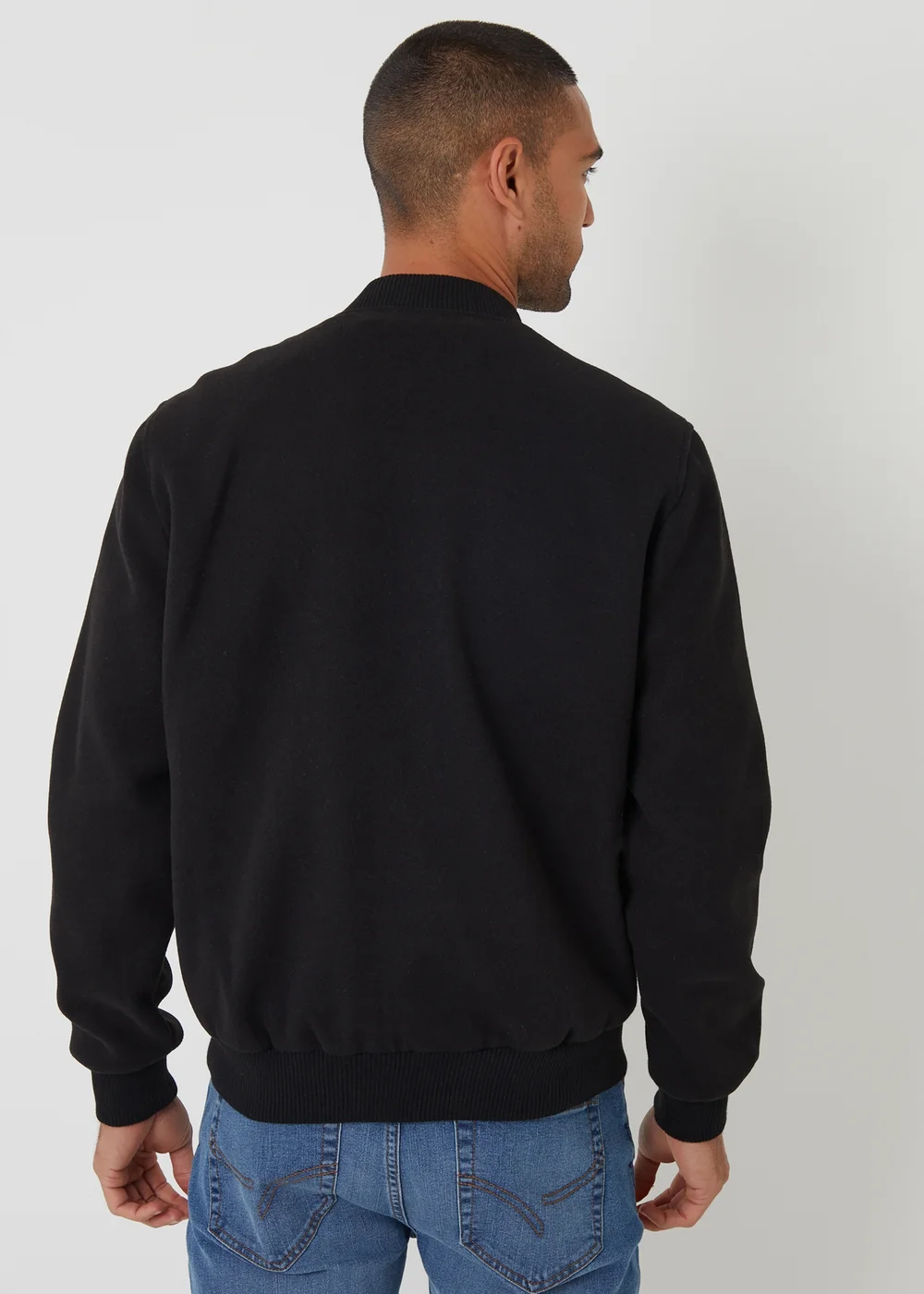Threadbare Black Brushed Bomber Jacket - S Image 2
