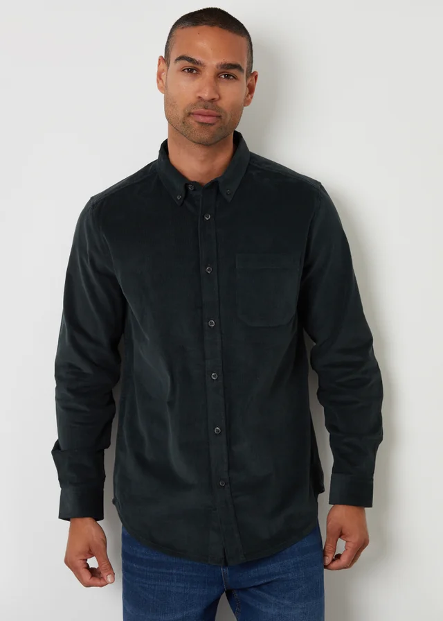 Threadbare Dark Blue Corduroy Shirt