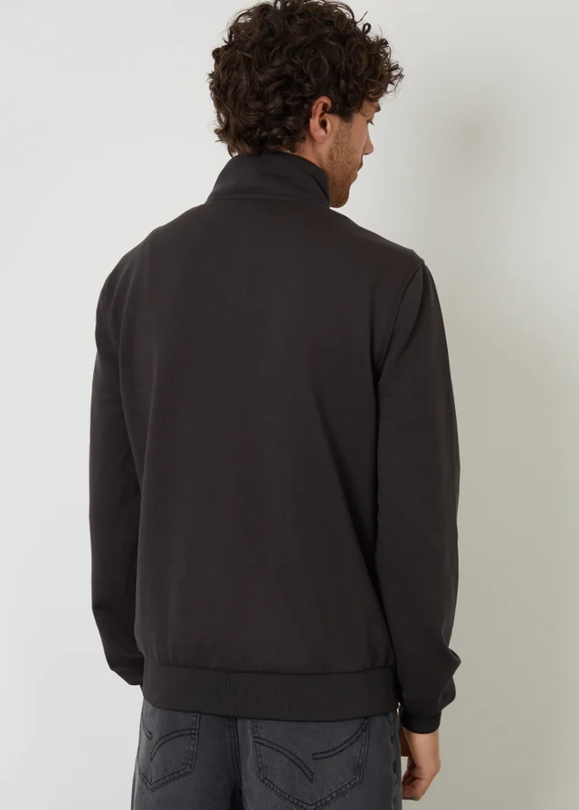 Threadbare Black Quilted Hybrid Funnel Neck Jacket
