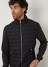 Threadbare Black Quilted Hybrid Funnel Neck Jacket - 2XL Image 4
