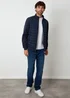 Threadbare Navy Quilted Hybrid Funnel Neck Jacket - XL Image 3
