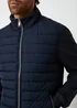 Threadbare Navy Quilted Hybrid Funnel Neck Jacket - XL Image 4