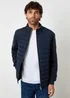 Threadbare Navy Quilted Hybrid Funnel Neck Jacket - XL Image 1