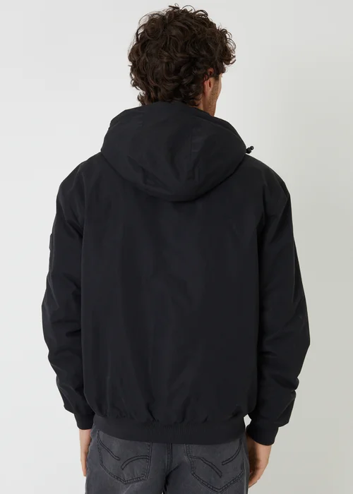 Threadbare Black Microfleece Lined Hooded Lightweight Jacket - L Image 2