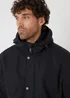 Threadbare Black Microfleece Lined Hooded Lightweight Jacket - L Image 4