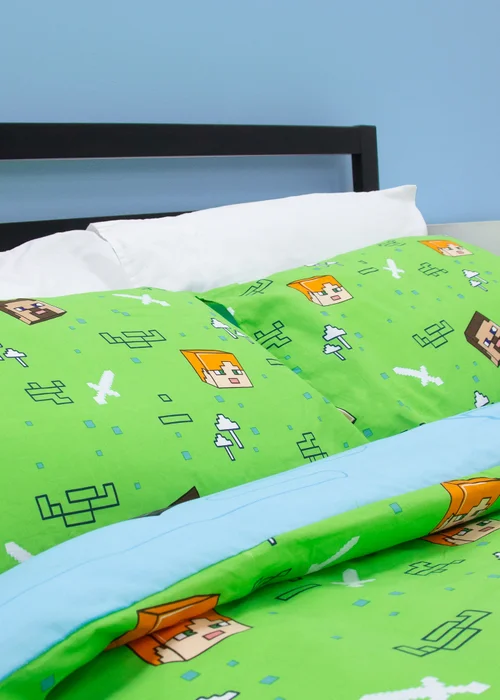 Minecraft Levels Green Panel Duvet Cover - Single Image 4