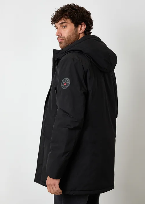 Threadbare Black Mock Inner Longline Utility Coat - S Image 2