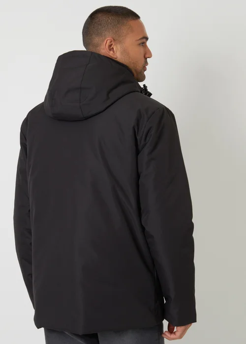Threadbare Black Showerproof Longline Hooded Padded Jacket - XL Image 2