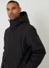 Threadbare Black Showerproof Longline Hooded Padded Jacket - XL Image 4