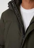Threadbare Khaki Showerproof Longline Hooded Padded Jacket - L Image 5