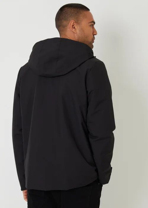 Threadbare Black Showerproof Hooded Microfleece Lined Jacket - M Image 2