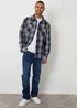 Threadbare Navy Check Waffle Textured Shacket - M Image 3