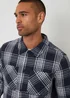 Threadbare Navy Check Waffle Textured Shacket - M Image 4