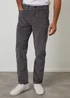 Threadbare Dark Grey Straight Leg 5 Pocket Corduroy Trousers With Stretch - 32/L32 Image 1
