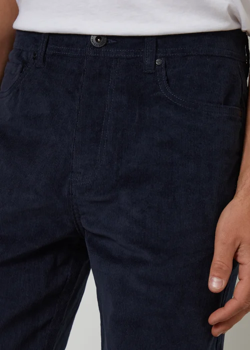 Threadbare Navy Straight Leg 5 Pocket Corduroy Trousers With Stretch - 38/L32 Image 4
