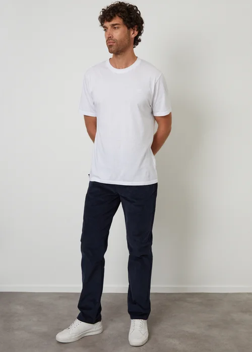 Threadbare Navy Straight Leg 5 Pocket Corduroy Trousers With Stretch - 38/L32 Image 3