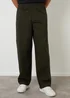 Threadbare Green Baggy Fit 5 Pocket Chino Trousers - 32/L32 Image 1