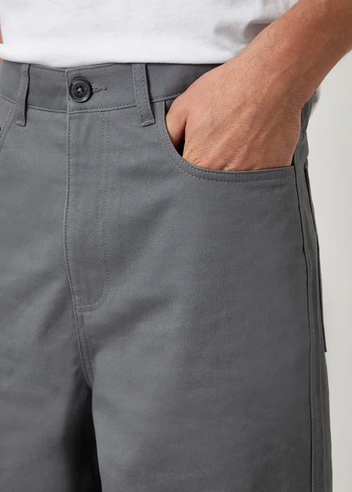 Threadbare Dark Grey Baggy Fit 5 Pocket Chino Trousers - 32/L32 Image 4