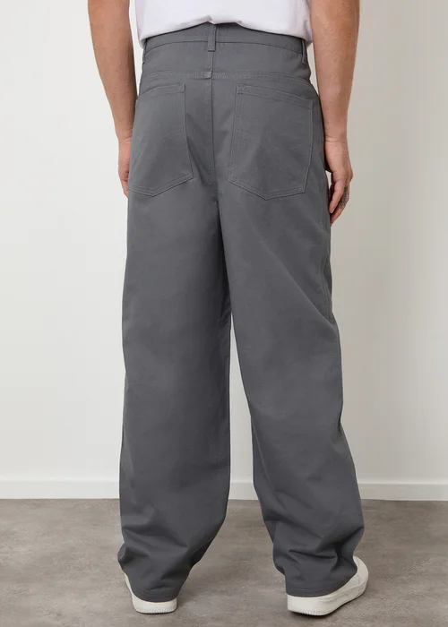 Threadbare Dark Grey Baggy Fit 5 Pocket Chino Trousers - 32/L32 Image 2