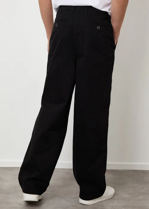 Threadbare Black Baggy Fit Chino Trousers - 34/L32 Image 2