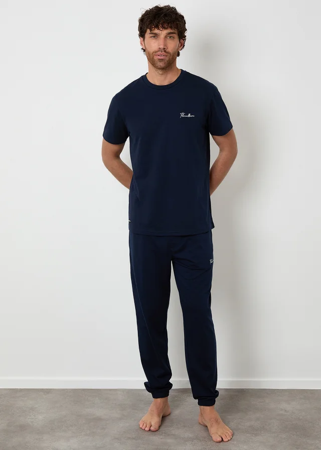 Threadbare Navy Cotton Blend Jersey Pyjama Set