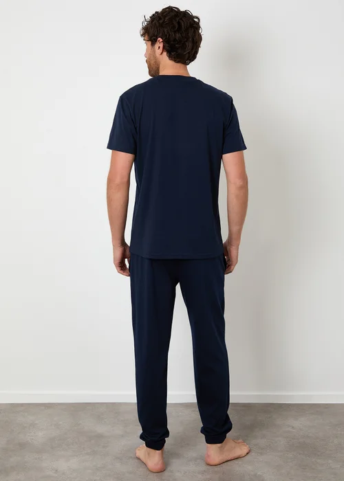 Threadbare Navy Cotton Blend Jersey Pyjama Set - Extra Large Image 2