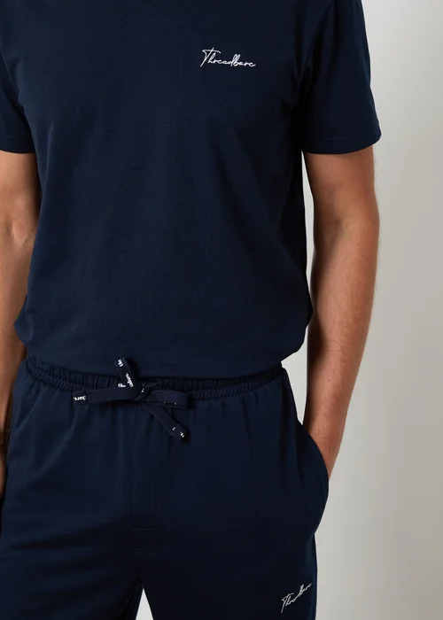 Threadbare Navy Cotton Blend Jersey Pyjama Set - Extra Large Image 4