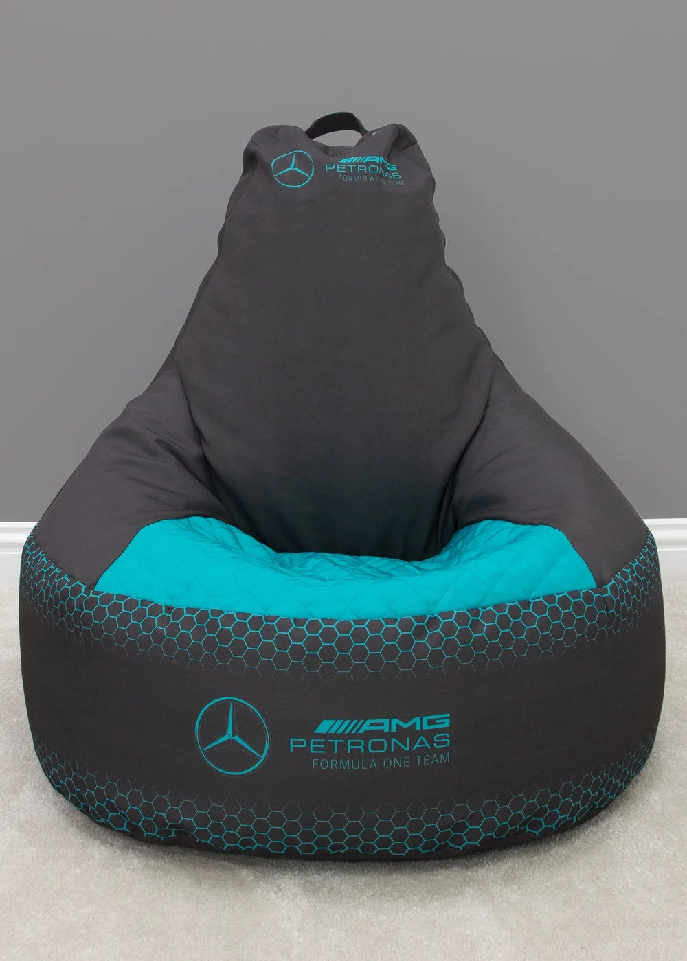 Mercedes Hexagon Blue Bean Chair - One Size Image 2