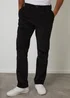 Threadbare Black Straight Leg Stretch Corduroy Trousers - 32/L32 Image 1